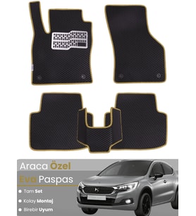 CİTROEN DS4 (2011-2018) Uyumlu EVA Paspas Tam Set–Araca Özel,Su Geçirmez,Kolay Montaj