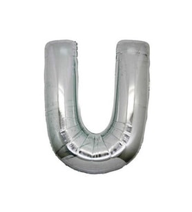 Folyo balon harf u gümüş 16 ınc(40cm) pk:1-