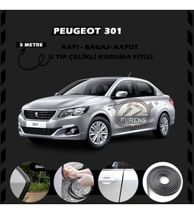 Peugeot 301 Oto Araç Kapı Koruma Fitili 5metre Parlak Siyah Renk