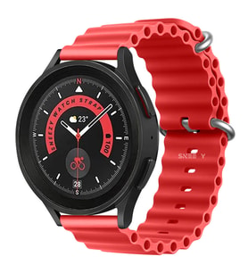 Samsung Galaxy Watch 5 Pro R-920 Uyumlu 20mm Seaflex Ocean Silikon Kordon (Kırmızı)