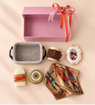 Ng Gifts Premium Kişiye Özel Fotoğraflı Çerçeveli El Emeği Örgü Sepette Turuncu Hediye Seti