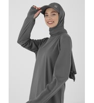 STYLE-HIJAB Kepli Spor Şal -  Gri