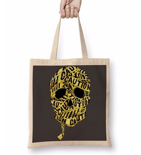 Caution Skull 2 Bez Çanta Uzun Saplı