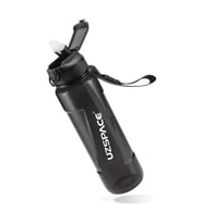 Uzspace FiftyFifty PİPETLİ 850ml Tritan Su Matarası (Siyah)