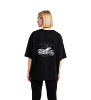 Motosiklet Ruhu ve Özgürlük Baskılı Kadın Oversize Tişört