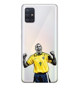 Samsung Galaxy A51 Uyumlu Ronaldo Nazario Futbol Tasarımlı Şeffaf Telefon Kılıfı