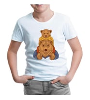 Father Bear and His Son Beyaz Çocuk Tshirt