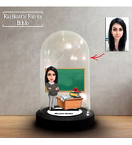 Kişiye Özel Karikatür Kadın Öğretmen Tasarımlı Fanus Biblo, Öğretmene Hediye, Öğretmenler Günü, Öğretmenler Günü Hediyesi,, FN228