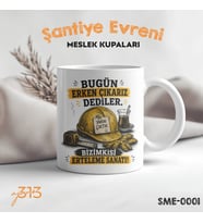 Komik Şantiye Kupası – "Bugün Erken Çıkarız Dediler" Baskılı Seramik Kupa