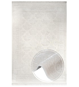 Makine Kaymaz Yıkanabilir Beyaz Geometrik Salon Halısı Mutfak Halısı Koridor Halısı Yolluk 6151C