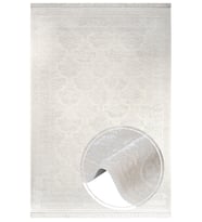 Makine Kaymaz Yıkanabilir Beyaz Geometrik Salon Halısı Mutfak Halısı Koridor Halısı Yolluk 6151C