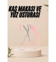 Kavisli Kaş Kirpik Düzeltici Bıyık Alma Taraklı Kaş Makası Yüz Bakım Seti Makas