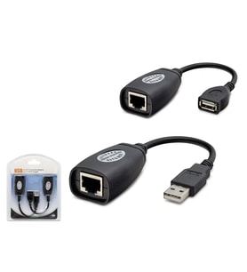 USB RJ45 Kablolu Uzatıcı Seti 45 m - Siyah HDX5008