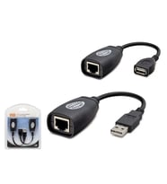 USB RJ45 Kablolu Uzatıcı Seti 45 m - Siyah HDX5008