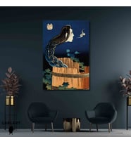Tekli Dikey Kanvas Tablo Ünlü Eserler Katsushika Hokusai Ghost Stories
