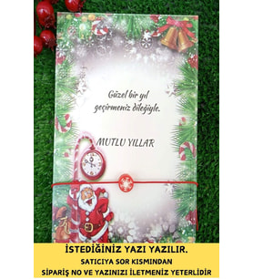 15 Adet Kardan Adam Kartlı Yılbaşı Figürlü Bileklik - Yılbaşı Hediyesi -Karışık 