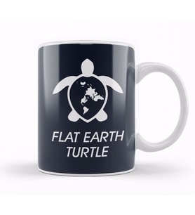 Flat Earth Turtle Kupa Bardak Porselen