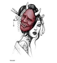 TBS-8239 ORTA BOY MASKELİ KADIN DESEN GEÇİCİ DÖVME-TATTO