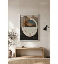 Doğanın Geometrisi Minimalist 1. Kalite Ahşap Çerçeveli Tablo