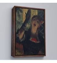 Çerçeveli Edgar Degas - Cafe Singer Tablo (Altın)