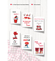 Love Temalı Kahve Sunum Kartları 6 Lı Motto Kart 7x10 Cm