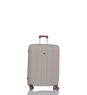 Mçs Polipropilen Valiz V305 75 CM (Beyaz-Gul Kurusu)