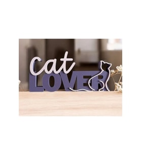 "Cat Lover" Yazılı Dekoratif Masaüstü Süsü