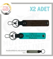 Motor Tutkunlarına Özel, İsim Plaka ve A+ Kan Grubu Yazılı Özel x2 Anahtarlık, K Turkuaz-K Kahve-Gr