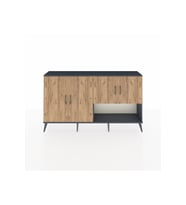 Arges Konsol 6 Raflı 4 Kapaklı 176x30x99 Antrasit-Çam/Aytaşı