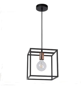 Rys Retro Metal Siyah Rose Kare Dekoratif Sarkıt Avize
