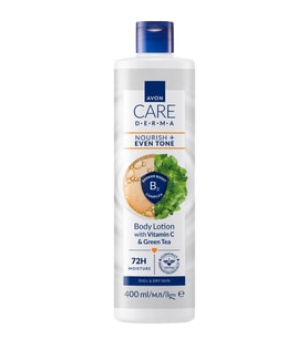 Care Derma Nemlendirici + Cilt Tonu Görünümünü Eşitleyici C Vitamini ve Yeşil Çay İçeren Vücut Losyonu 400ml