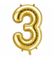 3 Rakam Folyo Balon Altın Rengi (100 cm)