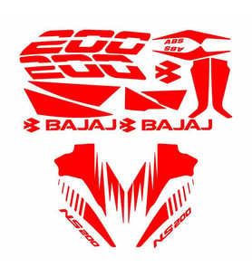 Bajaj Pulsar Ns200 Uyumlu Kırmızı Sticker Set