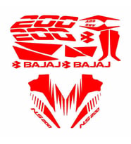 Bajaj Pulsar Ns200 Uyumlu Kırmızı Sticker Set