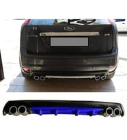 Ford Focus 2 Hatchback Mavi Difüzör Çiftli Yuvarlak Egzoz Görünümlü D Tip Difizör 2004 - 2010