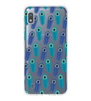 PrintiFy Samsung Galaxy A10 ile Uyumlu 1mm Slim Fit Nazar Boncuğu 4 Baskılı Şeffaf  Kılıf