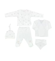 Andywawa Ac25560 Newborn Set Tinny Ships 5'li Hastane Çıkışı Ekru