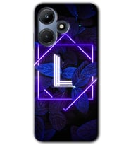 İnfinix Hot 30i Kılıf HD Desen Baskılı Kılıf - Dark Neon Yaprak L Harfi