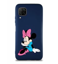 Huawei P40 Lite Soft Premier Kapak Minnie Mouse-E Tasarımlı Silikon Kılıf - Lacivert (Şeffaf)