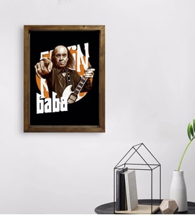 BK Home Erkin Baba Tasarımlı Doğal Masif Ahşap Çerçeveli Tablo 45x65cm-1