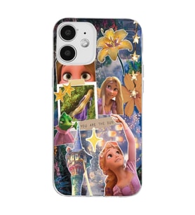 Iphone 12 Uyumlu Rapunzel Kolaj Tasarımlı Şeffaf Telefon Kılıfı