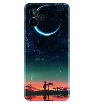 General Mobile GM 24 Pro Kılıf Silikon Desen Özel Seri Ay ve Kız 1720