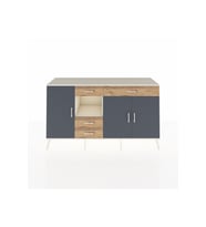 Kronos Konsol 4 Raflı 4 Çekmeceli 3 Kapaklı 176x59x99 Aytaşı-Antrasit/Çam