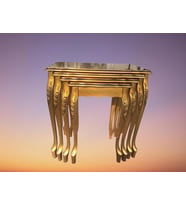 Zigon ST 17936 Klasik Model sehpa Parlak Gold renk Kayın Aslan Oyma Ayak El Yapım