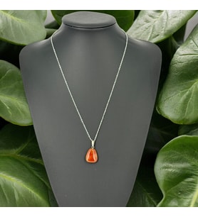 Oval Sandık Kahverengi Akik Taşı Kolye (Kamuflaj)