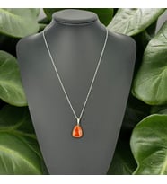 Oval Sandık Kahverengi Akik Taşı Kolye (Kamuflaj)