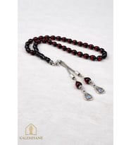 Damla Model Ahşap Kutulu Akrilik Tesbih ( Toz kehribar) (Çok Renkli)