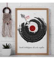 Kişiye Özel Sevgiliye Plak Tasarım / Şarkı Sözü / Kişiye özel hediye / Sevgiliye Hediye / tablo / çerçeveli poster (Ahşap)
