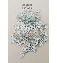 Oya Abiye Bileklik Kolye Pleksi Metalik Plastik Pul Gümüş Renk 24 gram 255 adet - BNC585