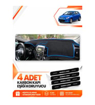 HYUNDAİ İ30 (2007-2012) Uyumlu Ön Torpido Koruma Kılıfı Halısı - Siyah Mavi